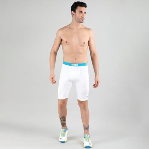 Image of DSC Men's Compression Shorts, Half Tight Athletic Underlayer for Workout, Gym, Sports & Cycling - Breathable Muscle Support