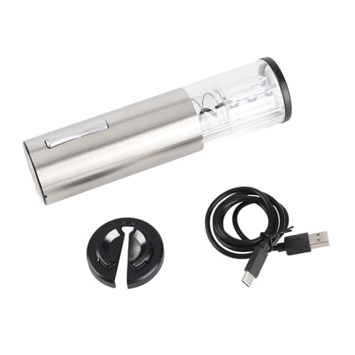 Abridor de vino eléctrico Sacacorchos recargable con alimentación USB con luz LED y cortador de papel de aluminio Apertura de botellas sin esfuerzo para amantes del vino Acero