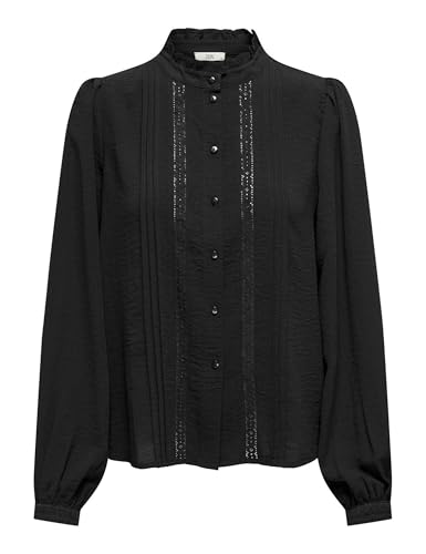 JdY Damen Jdyellis L/S Lace Shirt WVN Noos Langarmbluse, Schwarz, 38 EU