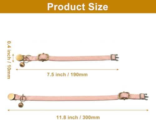 Bonsicoky Pink PU Leather Cat Collar with Breakaway Buckle — 사진 2