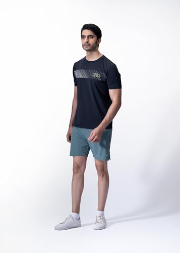 Image of STRCH Men's Activewear T-Shirt | Regular Fit Round Neck Sports T-Shirt | Half Sleeve Gym, Running & Training Tee | UV Protection & Anti-Odour Performance Fabric