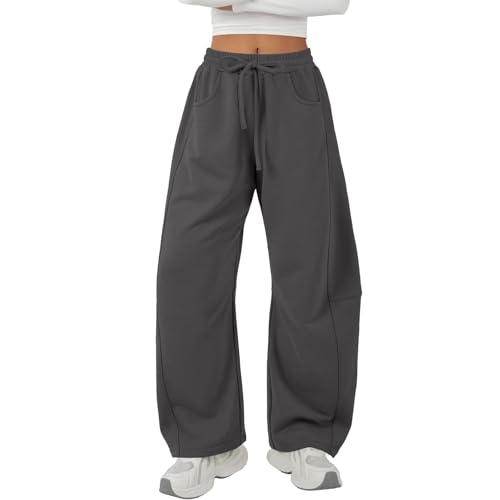 Baggy Barrel Sweatpants Women Drawstring High Waisted Y2k Sweatpants Wide Leg Lounge Pants Trendy Sweat Pants 6
