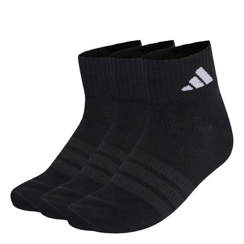 Miniatura 6 de Adidas Unisex Adulto Thin Light Sportswear Ankle Socks 3 Pair Pack, Black Black White, 42-45