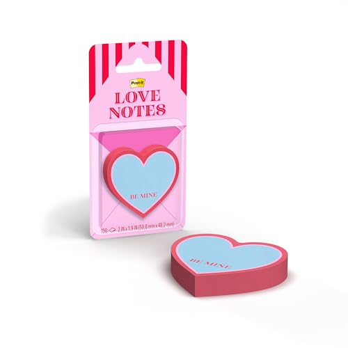 Post-it Heart Sticky Notes, 2 x 1.9 in, 1 Note Pad, 100 Sheets