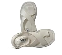 CORE COLLECTION Women's Platform Chunky Sandals,Ankle Strap, Open Toe Ladies Gladiator Sandals (WHITE CROSS, UK Footwear Size System, Adult, Women, Numeric, Medium, 5)