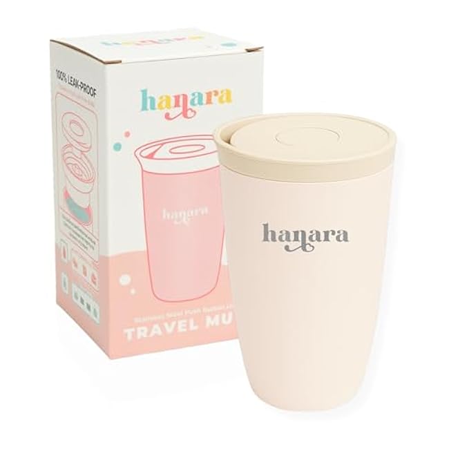 12 oz Push Button Lid Stainless Steel Travel Mug | Double Wall Insulated, Leak-Proof | Keeps Drinks Hot for 6hrs & Cold for 12hrs | Dishwasher Safe | Perfect for Coffee, Tea & More (Rose Quartz Pink)