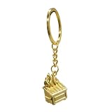 GOOFBALLS Novelty Golden Keychain – Funny Mini Gift for Men & Women, Quirky Accessory for Keys, Bags & Everyday Laughs – Dumpster Fire