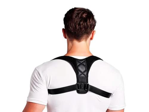 Colete Corretor Postural Suporte Tamanho Ajustável Unissex Preto Melhora Coluna Postura Acessório de