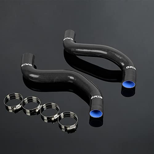 PIT66 Silicone Radiator Hose Kit,Compatible with 1996-2002 Toyota 4Runner 3.4L V6 Black with Clamps