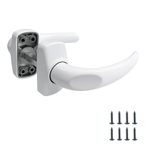 Sivenci - Juego de Manillas con Escudo Embellecedor Recuperable | Manillas para puerta | Juego de Manillas Tornillos Ocultos | Ambidiestras | Color Blanco