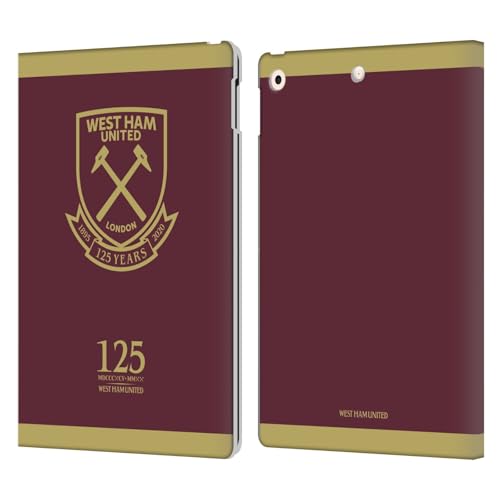 Étui portefeuille en cuir iPad 10.2 anti-rayure, design West Ham United FC solide