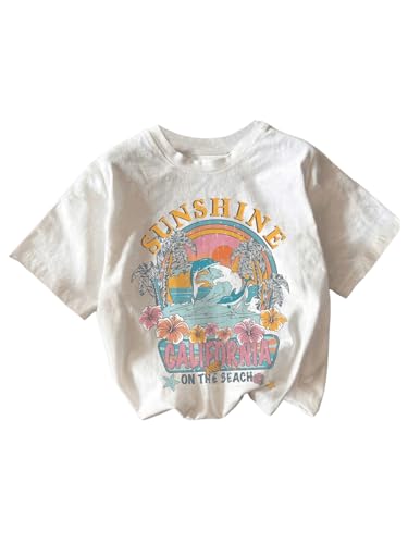 Image of RoseSeek Short Sleeve Graphic Round Neck Cute Tops Tee Shirts