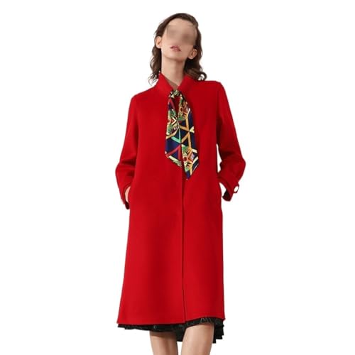 Manteau en cachemire double face rouge d'une élégance intemporelle pour femme