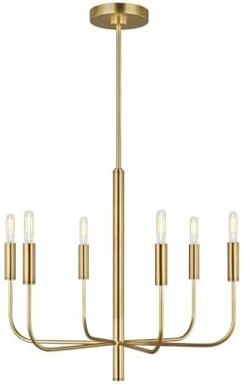 Feiss Generation Lighting-Brianna-6 Light Small Chandelier-24 Inch Wide by 21.38 Inch Tall-Burnished Brass Finish -Traditional