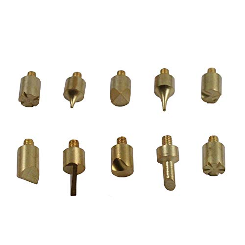 56Pc Wood Burning Pen Hobby Set With Stencils Assorted Brass Tips And Tweezers #TOP2