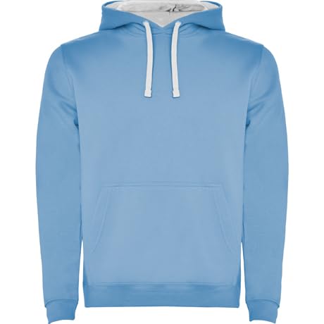 Genérico Sudadera Bicolor (FR/ES, Letras, S, Regular, Regular, Azul Celeste y Blanco)