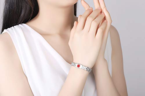 Shiny Star Identification Bracelets for Women Medical Alert Bracelet with Free Engraving3