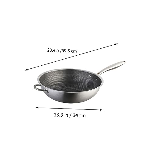 Wok de acero inoxidable antiadherente con doble asa miniatura 4