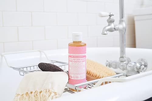 Dr Bronner's 18-in-1 Cherry Blossom Pure-Castile Liquid Soap, Made with Organic Oils, 240ml Recycled Bottle- Cream
