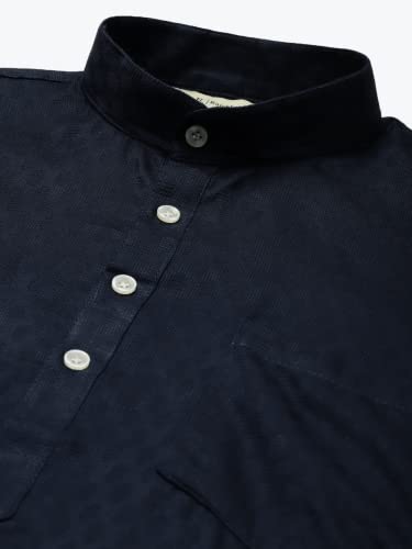 Image of Rajubhai Hargovindas Men's Pure Cotton Woven Design Half Sleeve Kurta