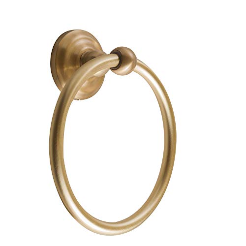 Sento Robiki Gold Bathroom Accessories Set, Bath Hardware, Includes Robe Hook, Toilet Paper Holder, Towel Ring, 18” & 24” Towel Bar, Duty Metal Bath Hardware Set Wall Mounted (5-Piece, Satin Brass) #TOP6