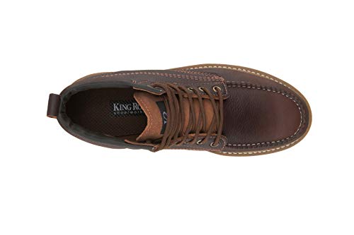 King Rocks Men's Moc Toe Construction Work Boots, Lightweight Wedge Sole, Water Repellent Leather For Protection (7.5 D(M) Us, Burgundy) #TOP4