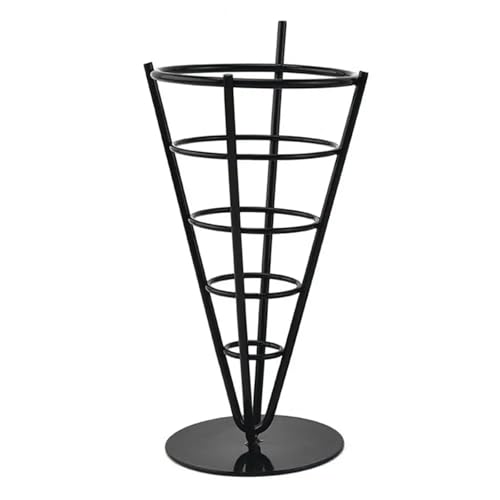 Soporte Para Conos De Helado Soporte for patatas fritas, cono de Buffet, estante for helado, cono de hierro forjado, soporte de exhibición for aperitivos, patatas fritas, pescado, cesta cónica, 2 uds.