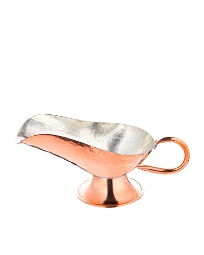 Copper Handmade Gravy Boat, Sauce Boat for gravy, Salad Dressings, Thanksgiving Decor, 4.2 Oz Traditional Design