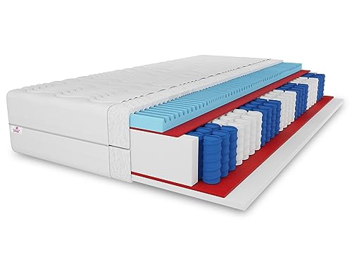 7 ZONEN Taschenfederkernmatratze Premium 200X200 cm, Matratze Härtegrad H3, Höhe ca. 20cm, Farbe: Weiß, inkl. Bezug 7 ZONEN Taschenfederkernmatratze Premium 200X200 cm, Matratze Härtegrad H3, Höhe ca. 20cm, Farbe: Weiß, inkl. Bezug