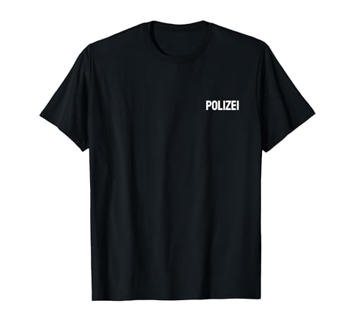 Polizei T-Shirt, Men, Black, Large