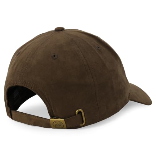 Image of Trendy Apparel Shop Plain Faux Suede Leather Adjustable Structured Baseball Cap