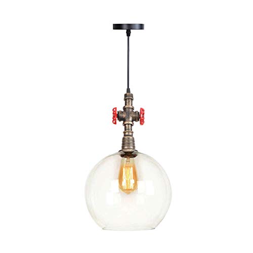 Pendentif lumière boule de verre clair luminaire intérieur E27 pour suspension industrielle