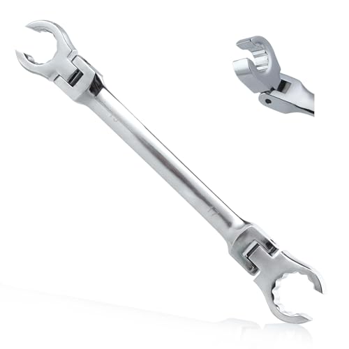 Image of Flex Head Flare Nut Wrench 15 * 17mm Metric Double Flexible Flare Nut Line Wrench Flex Tools 40Cr for Automotive Repairs Plumbing Repairs