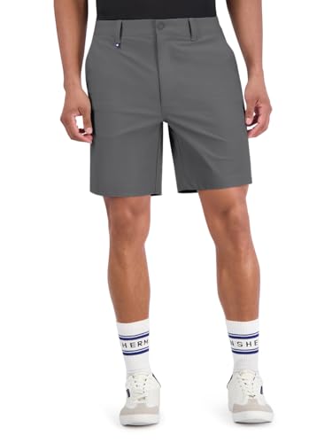 Ben Sherman Men's Performance Golf Shorts – 8" Inseam, Four-Way Stretch, Quick-Dry Casual Shorts, Dark Grey, 34
