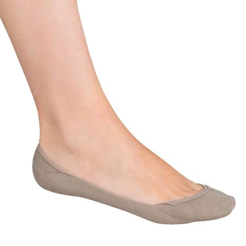 Kit 2 Meias Sapatilha Feminina Lupo Invisível Silicone 3287 COR:BEGE;TAMANHO:M