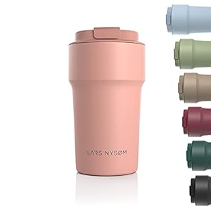 LARS NYSØM Thermo Coffee Mug-to-go 500ml | BPA-vrije Travel Mug 0,50 Liter met Isolatie | Lekvrije Roestvrijstalen…
