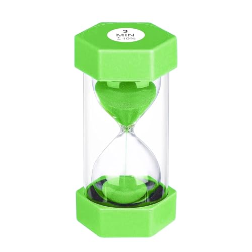 Hourglass 3 Minute Sand Timer, Green Plastic Sand Clock...