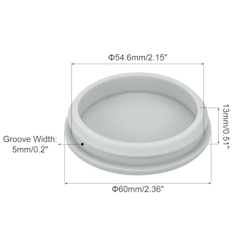 Image of MECCANIXITY 1pcs Silicone Snap in Locking Hole Plugs,54.6mm /2.1 Inch Mounting Diameter Narrow Groove Width 5mm Panel Seal Cover Round for Kitchen Bulkheads Waterproof Sealing Plugs Grey