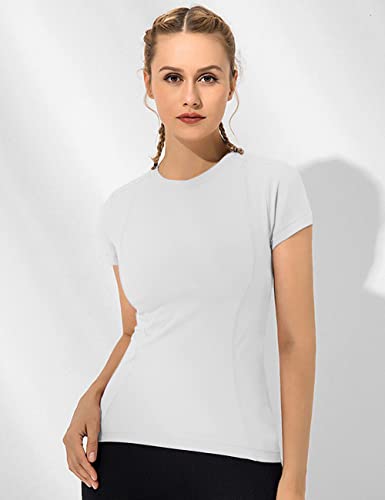 Loovoo Women Workout Shirts 1/2/3 Pack Athletic Compression Tee Dry Fit Yoga Gym Basic Tops2