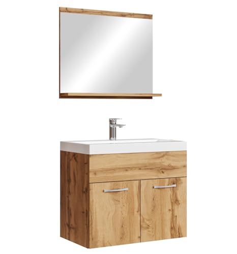 Badplaats B.V. Meuble de Salle de Bain de Montreal 02 60 cm lavabo Chene - Armoire de Rangement Meuble lavabo evier Meubles