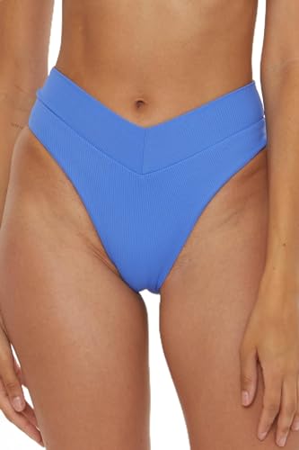 BECCA Women's Modern Edge High Waisted Bikini Bottom, Cheeky Coverage, Swimwear Separates