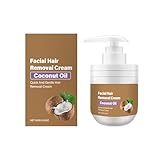 Gesichtshaarentfernungscreme, Coconut Sanfte Oberlippen Haarentfernungs Creme, schmerzfreie, wirksame Enthaarungscreme für Gesicht, Sanft und Nicht Reizend Gesichtshaarentferner 100g