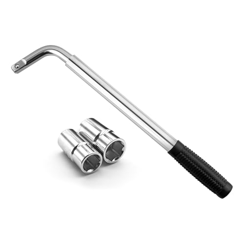 Image of Telescoping Lug Wrench, Tire Wrench, Wheel Nut Remover 1 /2 Drive with 17 /19mm and 21 /23mm Flip Sockets, Carbon Steel Lug Nut Wrenchs Tire Repair Tools for Cars, Vans, Trucks, Caravans