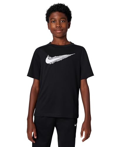 Nike Multi Camiseta De Manga Corta Dri-Fit - Niño, Black/White, HF8100-010, XL