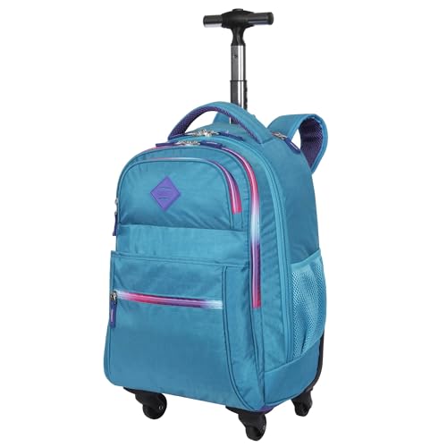 Mochila Carrinho 4 Rodas Sestini Rolling Degradê Azul Caribe