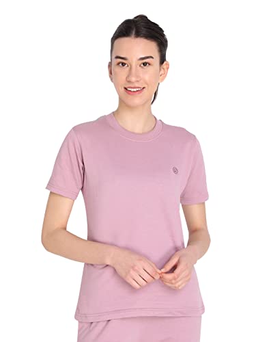 Image of CHKOKKO Women's Terry Cotton Loose Fit Half Sleeve Casual Style T-Shirt