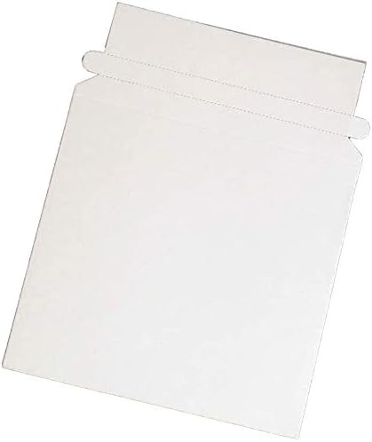 Progo White CD/DVD Disc Cardboard Mailers, 6 x 6 3/8 Inches, Self Seal Adhesive Flap, 100 pack