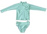SwimZip Little Girl Mint Chip Rash Guard Swimsuit Set