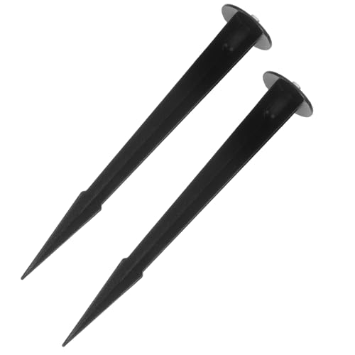 GRIRIW Lot de 2 Piquets Métalliques pour Éclairage Extérieur, Piquets de Sol Robustes pour Projecteurs Solaires de Jardin, Support Stable pour Lampes...