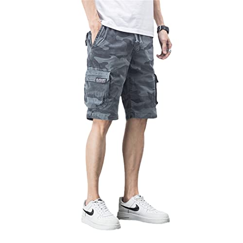 Short cargo camouflage homme bleu streetwear harajuku taille L